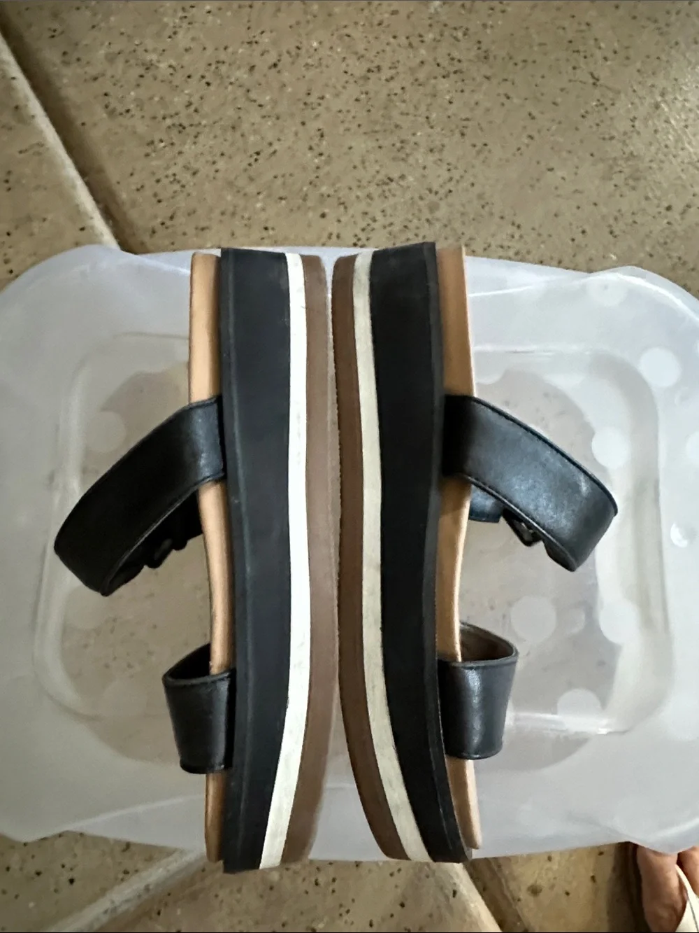 Sam Edelman Black Platform Double-Strap Slides